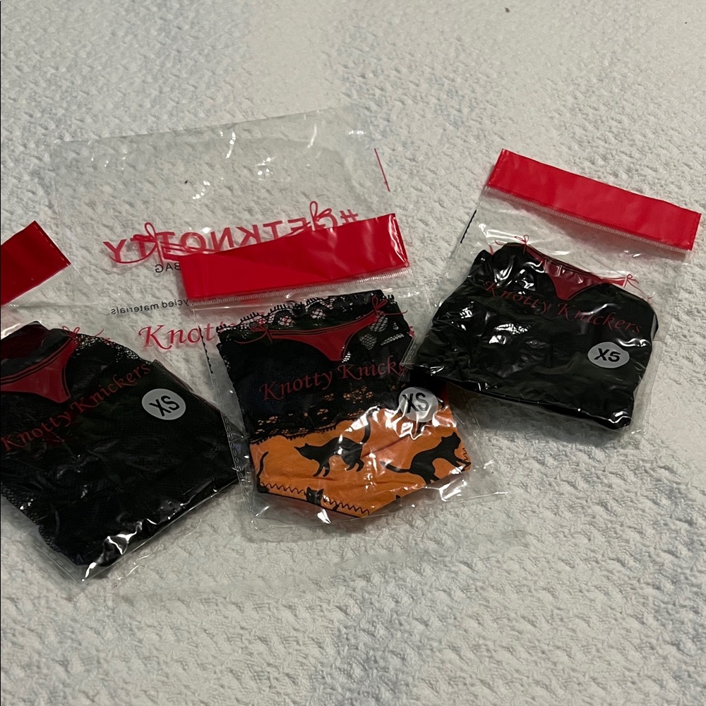 Women's Black and Orange Panties - Halloween set of 3 NWT